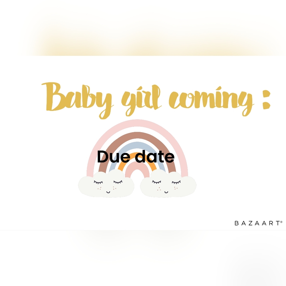 Due date reveal sign hand done !